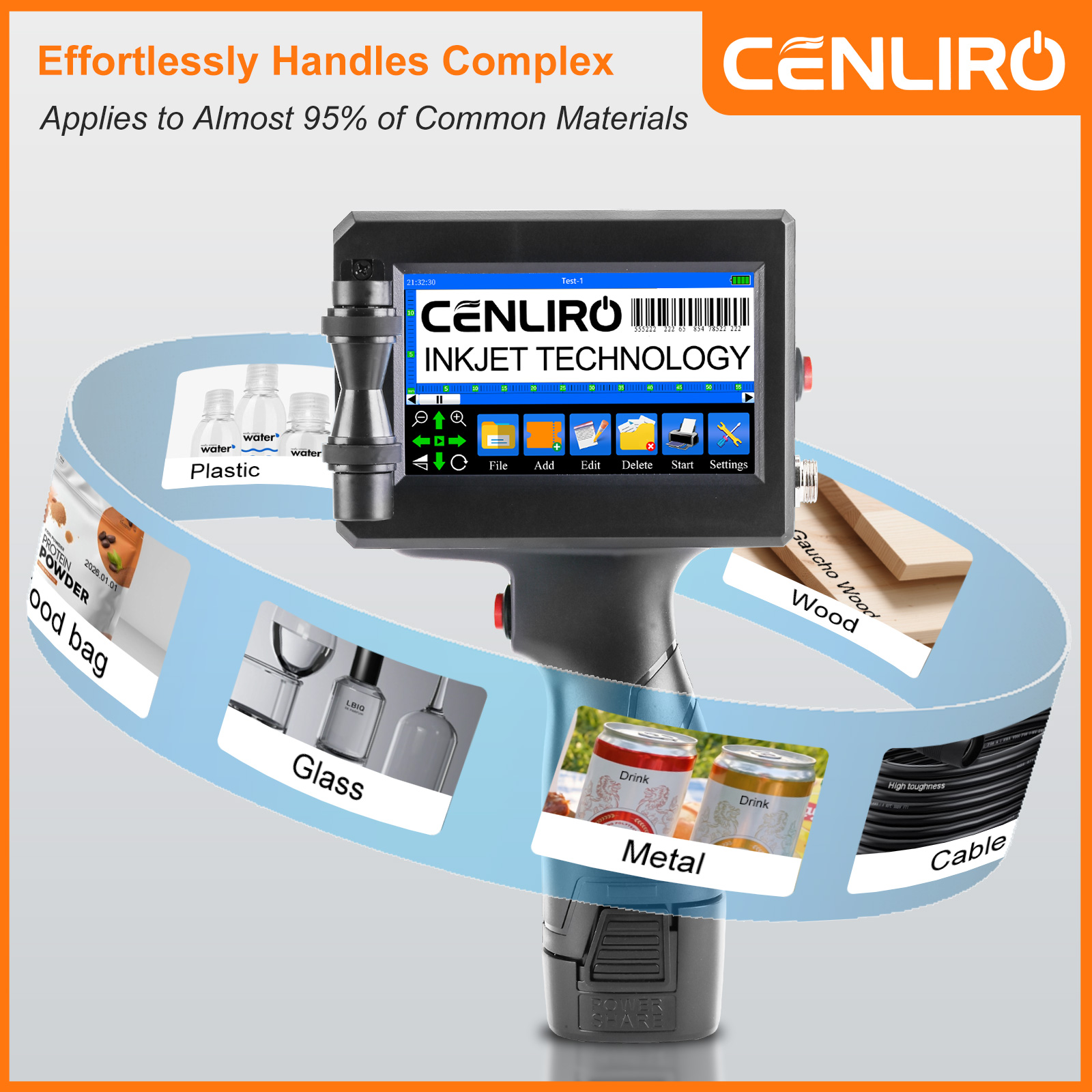Commercial Book Printing Machines - CENLIRO 12.7/25.4mm 휴대용 잉크젯 프린터, 유통기한,