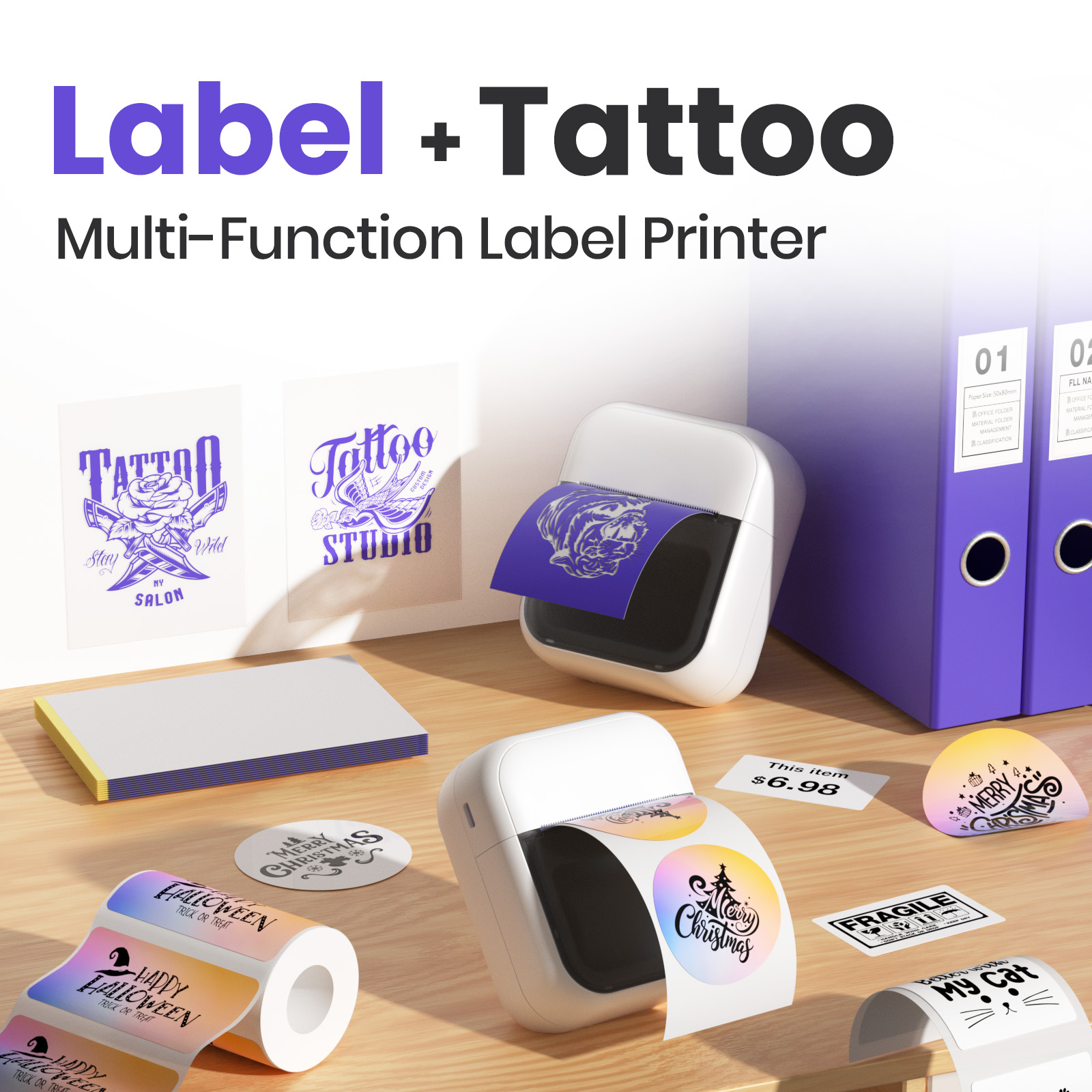 C50 미니 무선 타투 프린터 라벨 프린터 열전사 무잉 - Commercial Book Printing Machines 리뷰 및 가격