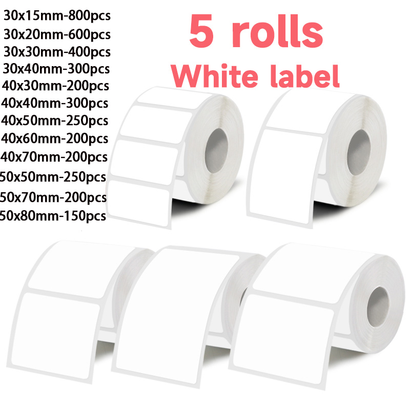 화이트 라벨 스티커 5롤, 폭 30Mm/40Mm/50M - Commercial Printing Machine 리뷰 및 가격